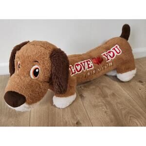 Plush Dachshund Dog Valentines Day I LOVE YOU Weiner Dog 23" Stuffed Animal